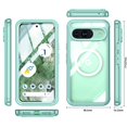 thumbnail image 2 of Decase Case for Google Pixel 9 / 9 Pro,Full-Body Rugged Protective Clear Back Hybrid Magnetic Wireless TPE+PC with Built-in Screen Protector Phone Case for Google Pixel 9 / 9 Pro,Green, 2 of 5