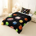 thumbnail image 3 of Erosebridal Baseball Football Soccer Twin Comforter Sets 3-Piece for Kids Boys Girls,Teens Sport Basketball Tennis Volleyball Bedding Set,Black Reversible,Breathable Home Decor, 3 of 6