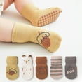 DAKIMOE 5 Pairs Baby Socks Non Slip Kids Crew Socks with Grips Cute