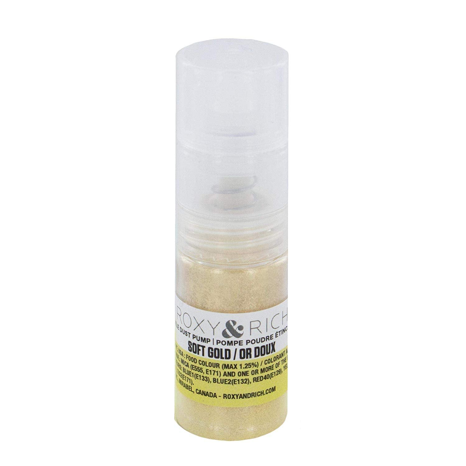 Edible Hybrid Sparkle Dust Pump, Soft Gold 4 Grams by Roxy & Rich