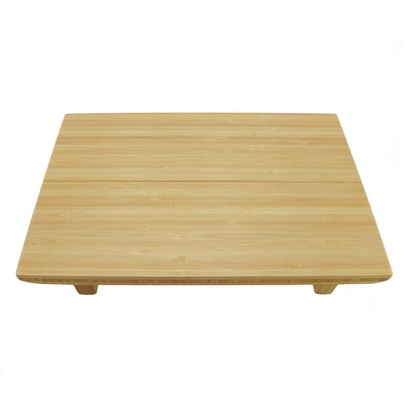 BambooMN Bamboo Sushi Board Serving Tray, Rectangle, 11.4" x 6.7" x 1.2" Natural Color, 1 Pieces