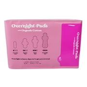 B Pure Organic Overnight Pads, Aloe & Lavender, Ultra Absorbent, 6 Count Pack