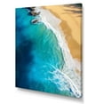 thumbnail image 2 of Designart "Aerial Escape Blue Waves on Beaches II" Coastal Canvas Wall Art - Coastal Beige Coastal Beach Living Room Canvas Art, 2 of 6