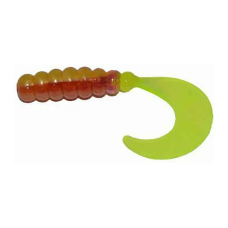 Big Bite Baits FG244 2 in. Fat Grub, Opaque Chartreuse Glow - Pack of 10