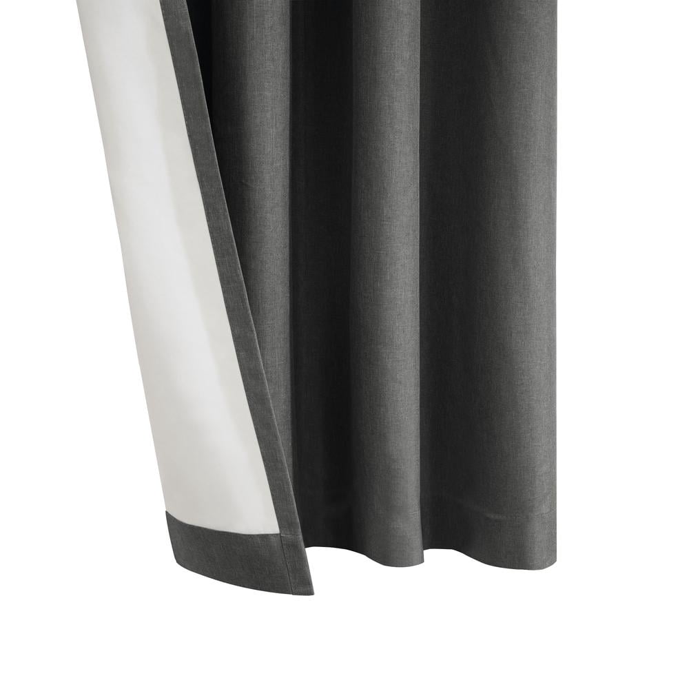 Thermaplus Edison Grommet Premium Quality Blackout Curtains Panel for Bedroom 52" x 108" Charcoal