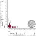 thumbnail image 2 of Gem Stone King 925 Sterling Silver Round Red Created Ruby and Red Garnet Pendant and Earrings Jewelry Set for Women (5.40 Cttw, Gemstone Birthstone, with 18 inch Chain), 2 of 3