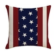 thumbnail image 2 of Americana Outdoor Decor, Patriotic Porch Decor, Independence Day Decorations, Decorative Pillow, 18X18 Inch Linen Textured Us Flag Throw Pillow Cover, Breathable Washable Cushion, 2 of 7