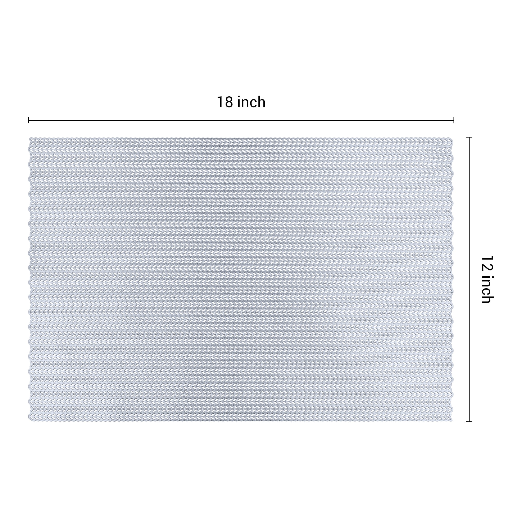 Unique Bargains Farmhouse Placemats Set of 8 for Dining Table Decor Silver 18x12in
