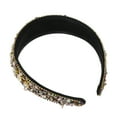 thumbnail image 6 of Unique Bargains Bling Rhinestone Headband Black Crushed Turquoise Rhinestone Wide Edge Hairband for Women 4.72"x1.65", 6 of 7