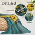 thumbnail image 6 of Sunflowers Queen Size Pillow Cover,Pillowcase Protectors with Zipper,Breathable Decorative Throw Pillow Case Cover,Farmhouse Retro Botanical Floral Wooden Grain Pillow Shams for Couch Sofa 20x30Inch, 6 of 8