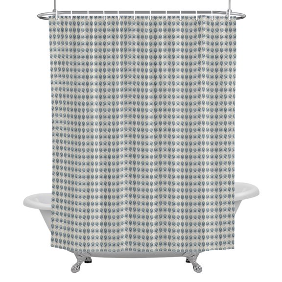 Bathroom Shower Curtain Farmhouse Blue Flower Seamless Waterproof Shower Curtains with Hooks, Rustic Micro Floral Bath Curtains Bathtub Curtain Home Decor 36x72in