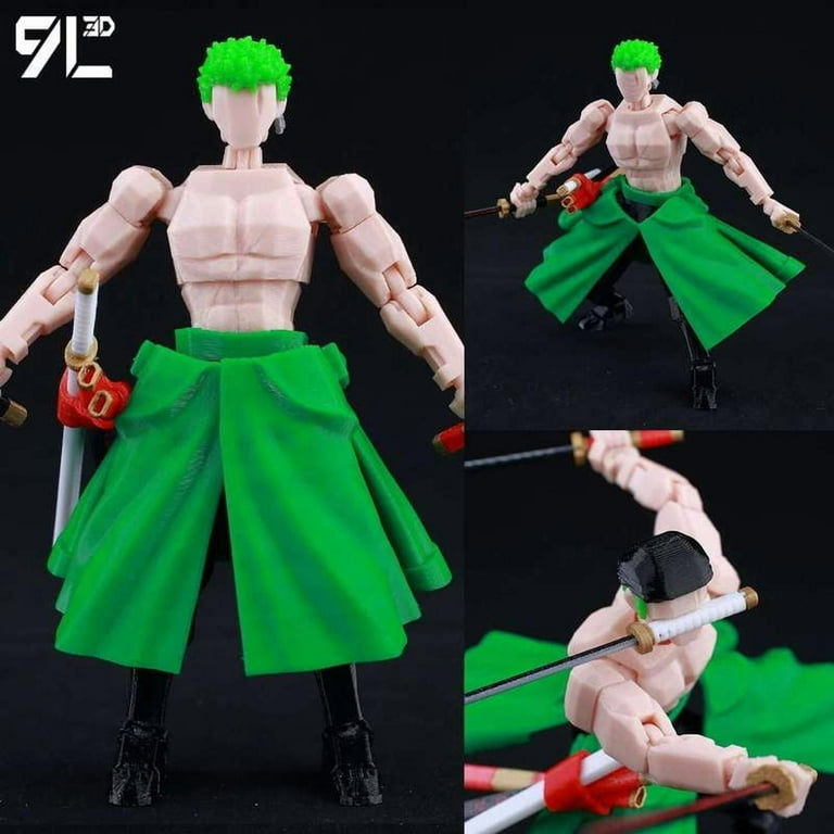 9L 3D Printed Roronoa Zoro One Piece Lucky Dummy 13 Movable