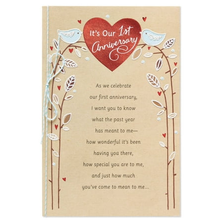 American Greetings Our 1st Anniversary Anniversary Card with Glitter
