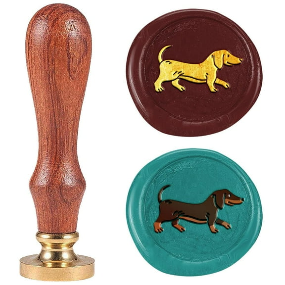 Dachshund Wax Seal Stamp 1" Dog Vintage Sealing Stamps Removable Brass Head Seal Stamp with Wooden Handle for Envelope Greeting Card Wedding Invitations Wine Package Gift Wrapping