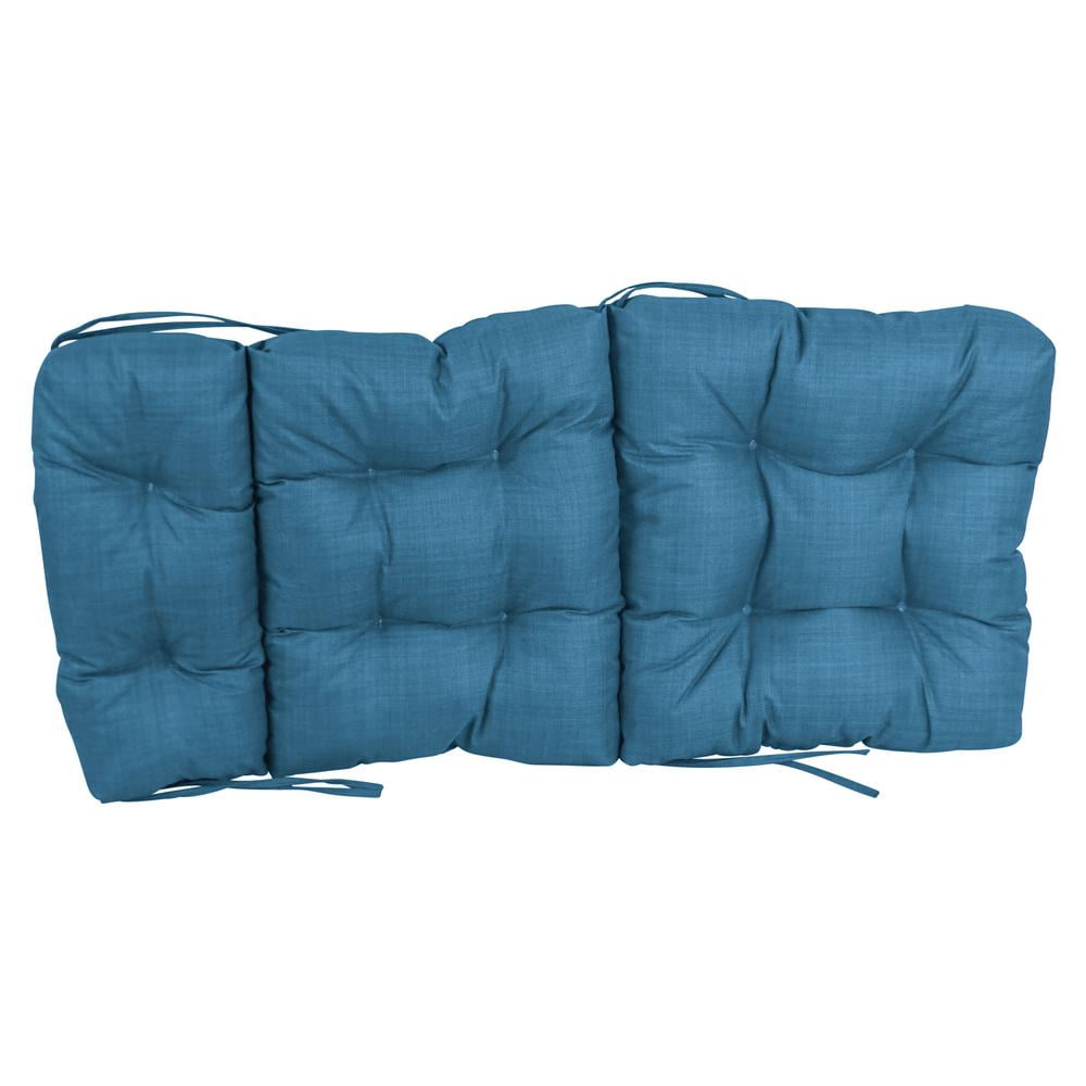 22-inch by 45-inch Spun Polyester Solid Outdoor Tufted Chair Cushion Blue-Color