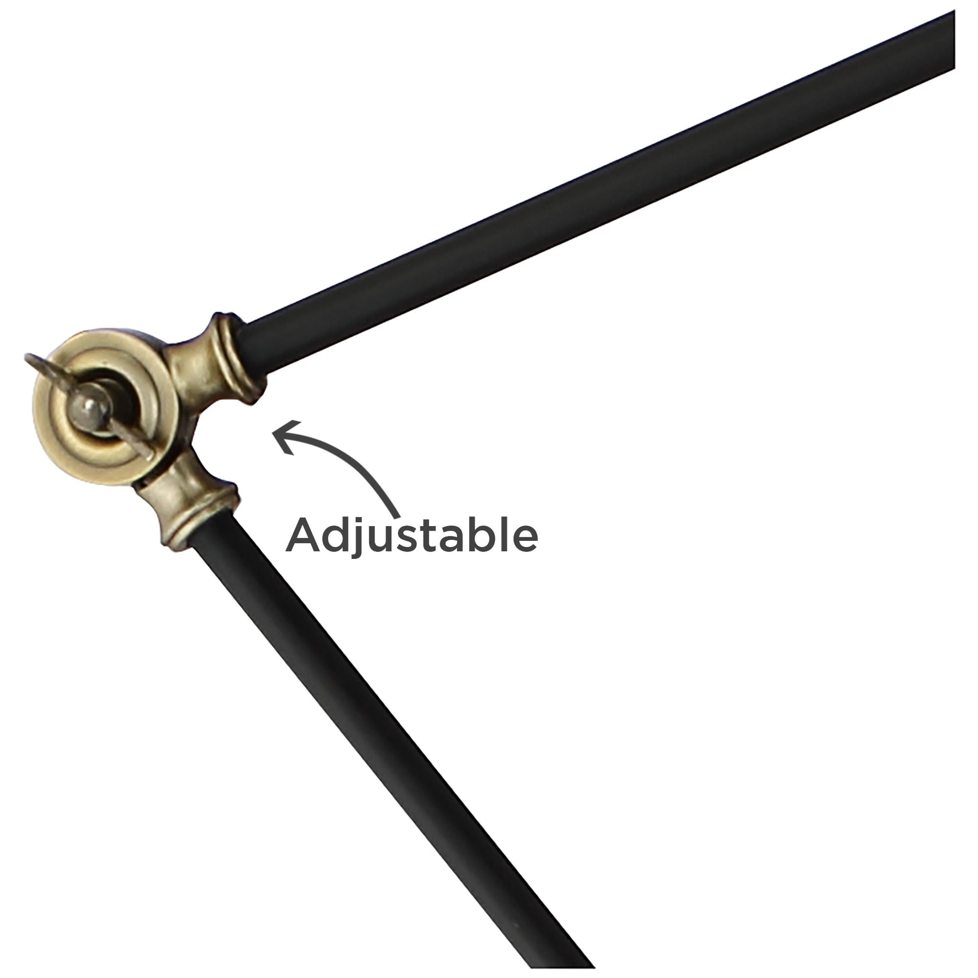 360 Lighting Wray Mid Century Modern Pharmacy Floor Lamp 61" Tall Flat Black Warm Brass Adjustable Swivel Head for Living Room Reading Bedroom Home