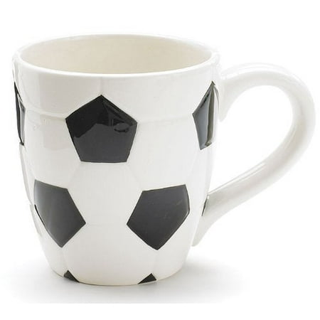 

burton + BURTON Ceramic Soccer Ball Design Sports Coffee Tea Mug with Handle Great Gift Idea for Coaches Soccer Fans Soccer Players - Black/White 15 Oz