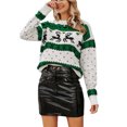 thumbnail image 2 of Suéter navideño para mujer de Rteyno, suéteres de manga larga con estampado de alces, suéteres de cuello redondo para otoño e invierno, 2 of 4