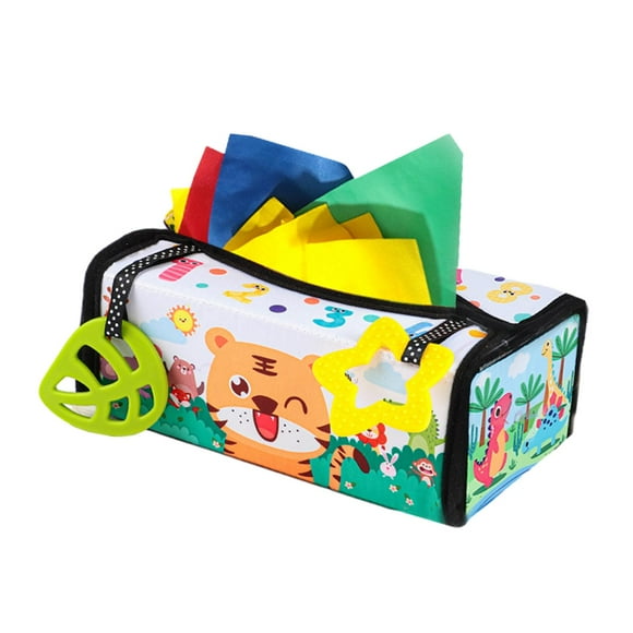 juego sensorial,caja de juguetes sensoriales desarrollo caja de pañuelos ,Caja de pañuelos juguete infantil de aprendizaje temprano,Juguetes educativos STEM de 8 pañuelos