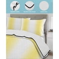thumbnail image 4 of Quilts Full Size, Lemon Yellow White Soft Comforter Bedding Set for Bed, Gradient Vertical Stripes Geometric Lightweight Quilted Bedspread with Pillow Cover(2 Pieces) for All Season, 78x90 Inch, 4 of 6