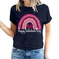thumbnail image 2 of Meichang Hauts pour Femmes Chemise Tendance de la Saint-Valentin Hauts Mignons Imprimé Cœur Hauts de Vacances Manches Courtes Col Rond Décontracté Chandail Blouses, 2 of 5