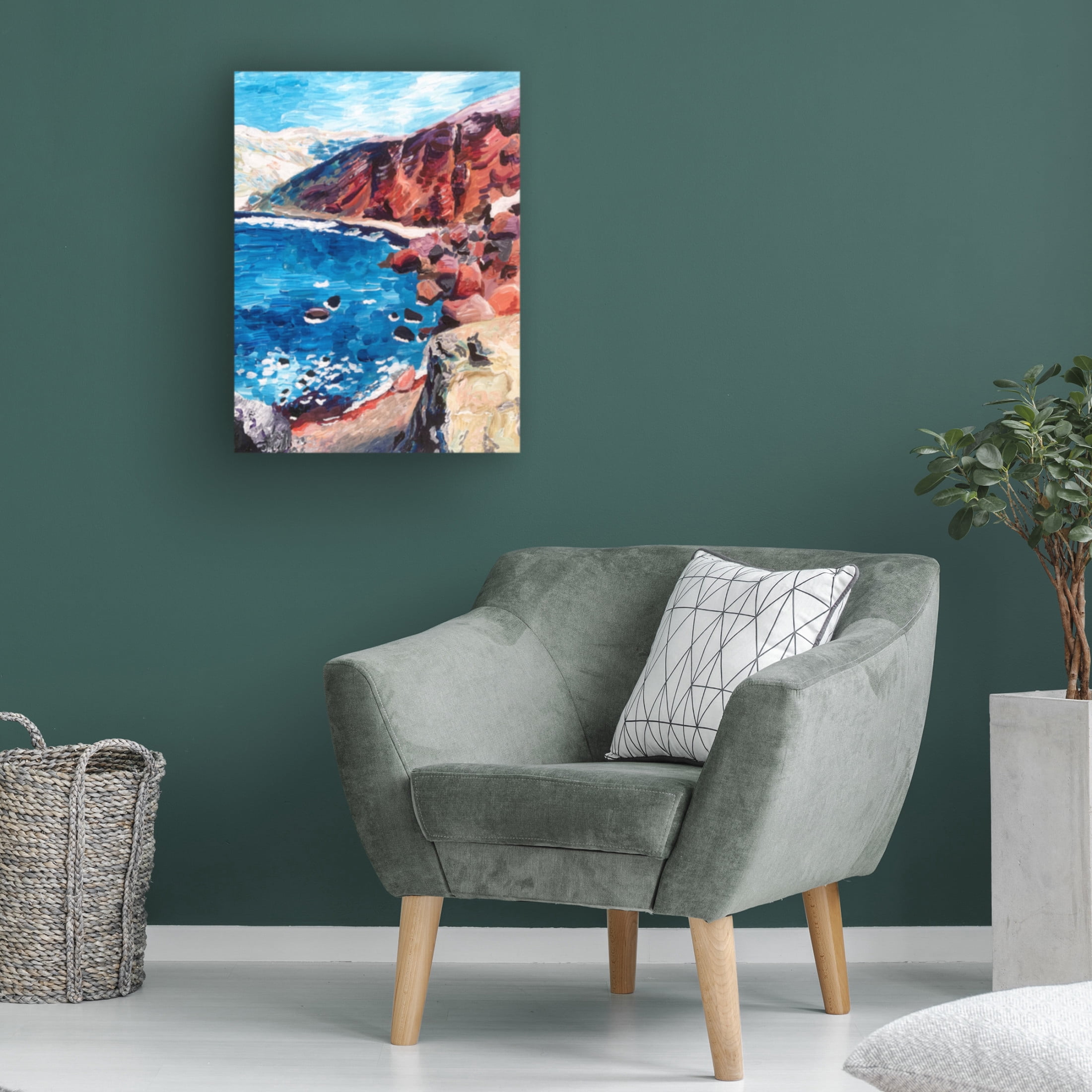 Trademark Fine Art Key and Sea Red Sand Beach Canvas Wall Art