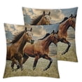 thumbnail image 2 of Nawypu Set of 2 Throw Pillow Covers Horse Running Waist Horses Armchair Simply Creative Cartoon Animal Night Decorative Pillow Cases Home Decor Square  Pillowcases, 2 of 6