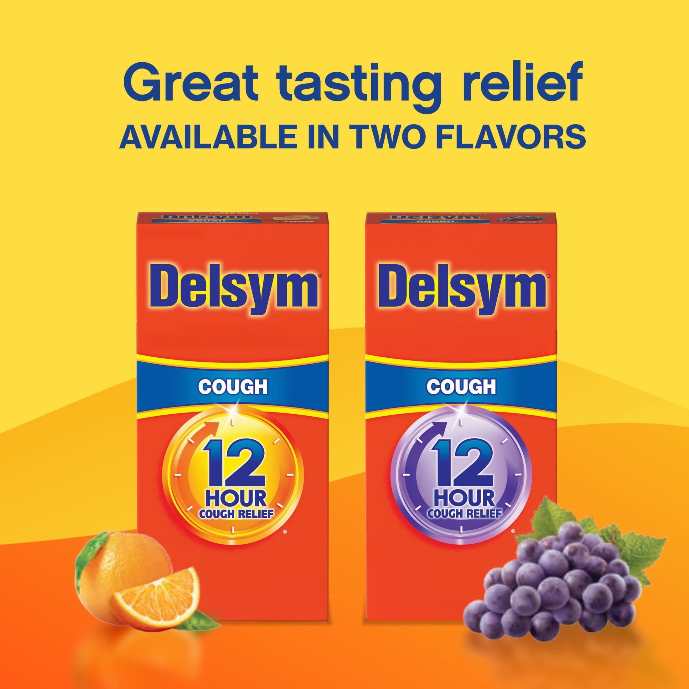 Delsym Adult 12 hour Cough Relief Medicine, Powerful Cough Relief for 12 Good Hours, Cough Suppressing Liquid, #1 Pharmacist Recommended, Orange Flavor, 5 Fl Oz