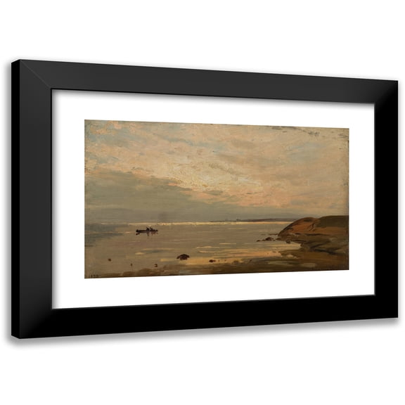 Amaldus Nielsen 14x10 Black Modern Framed Museum Art Print Titled - Evening by Whales (1874)