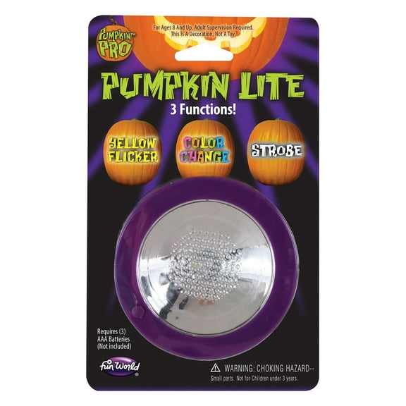 9698275 LIGHT PUMPKIN 3 FUNCTION Fun World Pumpkin Pro Prelit Pumpkin Accessory Lights (Pack of 24)