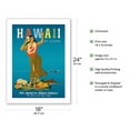 thumbnail image 2 of Hawaii By Clipper - Hawaiian Hula Girl - Vintage Airline Travel Poster by John Atherton c.1950s - Bamboo Fine Art 290gsm Paper Print (Unframed) 18x24in, 2 of 4