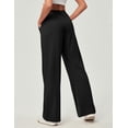 thumbnail image 2 of Pantalones Ewedoos de pierna ancha, tela gofrada, cintura alta, para mujer, 2 of 6