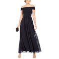 thumbnail image 1 of Adrianna Papell Robe en Chiffon Épaules Dénudées, Marine, 6, 1 of 7