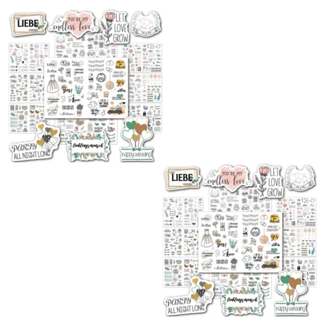 kurtrusly 5pack/lot DIY Wedding Decorations With Scrapbooking Stickers Stunning Designs Paper Decorative Stationery Stickers 2Set