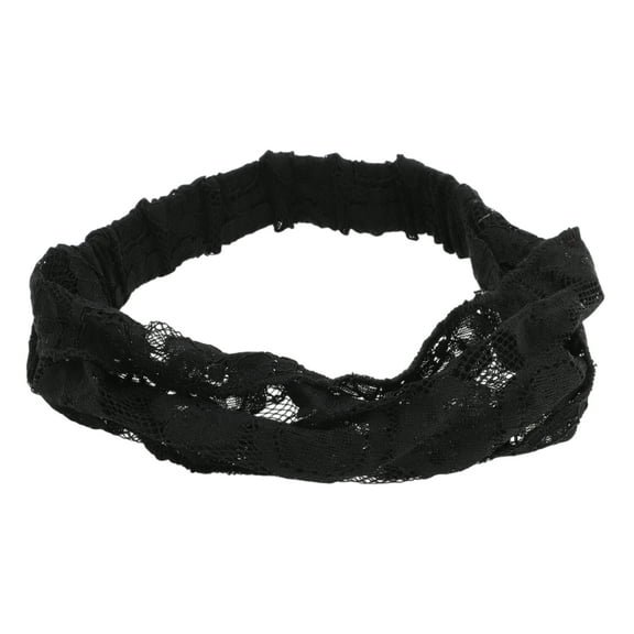 Unique Bargains 1 Pc Headband Sunflower Thin Lace Wide Hairband for Women Black