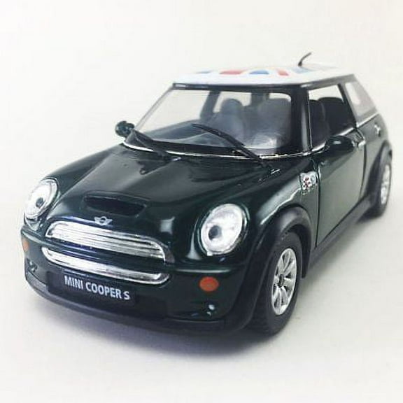 5" Kinsmart Mini Cooper S British Flag Diecast Model Toy 1:28 Green