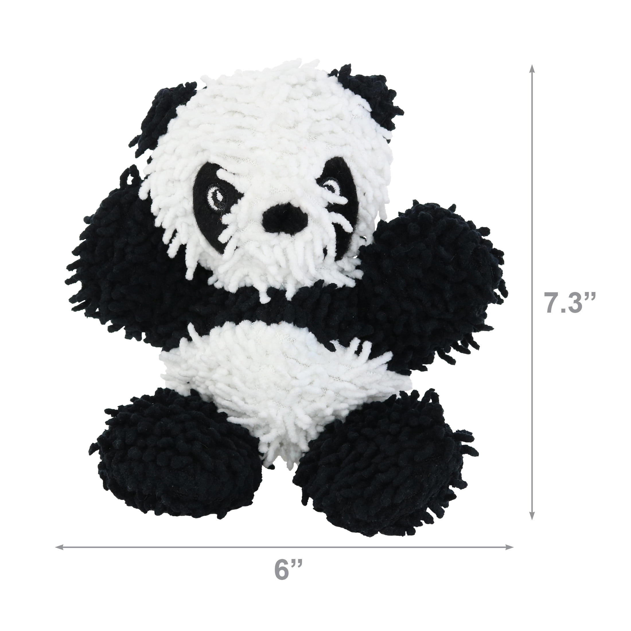 Mighty Jr Microfiber Ball Panda Durable Plush Squeaky Dog Toy
