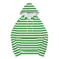 thumbnail image 5 of YOIAVAIOY Women Striped Sweatshirts Oversized Drawstring Pullover Hoodies Lightweight Fashion Causal Hoodie with Kangaroo Pocket Green M, 5 of 6