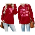 thumbnail image 1 of Chandail à Capuche Tendance pour Femmes, Imprimé Lettre, Col Rond, Automne & Hiver, Léger, Veste à Capuche Zippée, Veste Active, 1 of 3