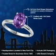 thumbnail image 2 of Gem Stone King 14K White Gold Purple Amethyst Solitaire Engagement Ring for Women | 1.60 Cttw | Oval 9X7MM | Gemstone February Birthstone | Size 6, 2 of 6