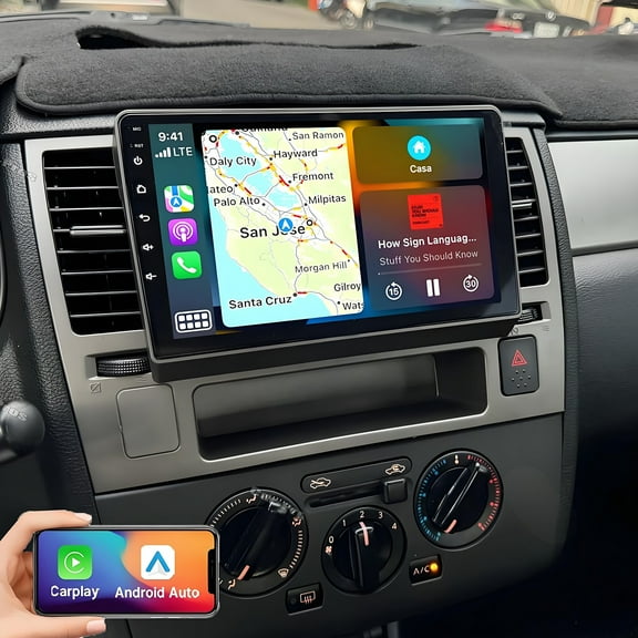 Eforcase 9" Car Stereo Radio Upgrade for Nissan Versa 2007-2011, Android 13 Car GPS Navigation with Wireless Carplay,Android Auto,1280x720 HD Touchscreen Multimedia Player