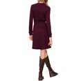 thumbnail image 3 of INSPIRE CHIC Long Sleeve Dress for Women's Casual 2025 Crew Neck Ribbed Knit Textured Sweater Dresses L Burgundy, 3 of 6