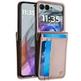 TJS for Motorola Razr 2024 Phone Case, Card Wallet Storage PU Leather