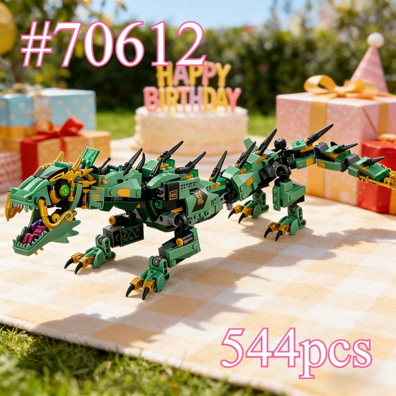 Green Mechanical Dragon 70612 Building Blocks Sets Suitable for Birthday Gifts Compatible with Legoed Particles ，544pcs.