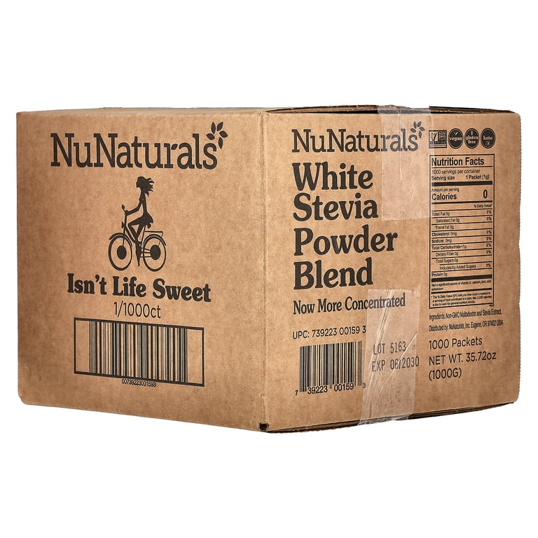 NuNaturals NuStevia Keto Sweetener Substitute, White Stevia Powder