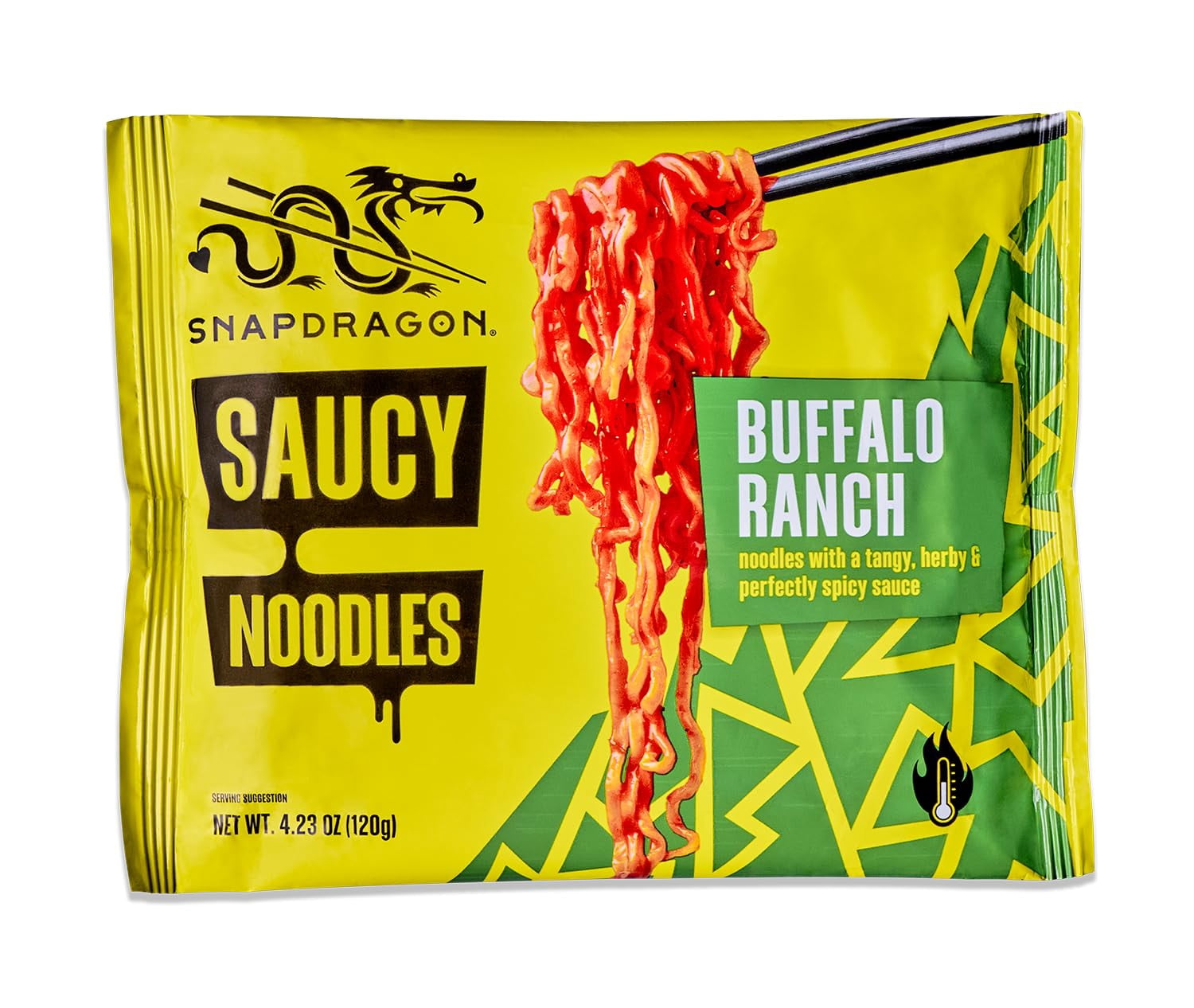 Snapdragon Saucy Instant Noodles with Spicy KKS1&nbsp;Buffalo Ranch Slurpable Sauce - Quick Meal, Snack, and Lunch. 4-Pack Microwave Noodles for Cup, Bowl, Ramen or Asian Stir Fry