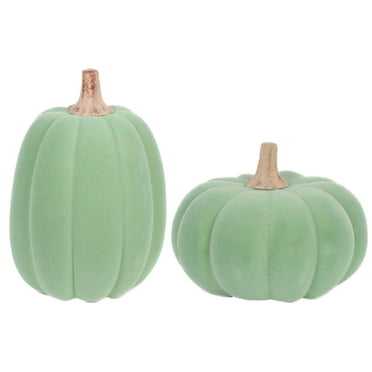 Harvest Green Flocked Pumpkins, Set of 2, by Way To Celebrate