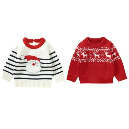 

Uccdo 6M-3Y Baby Boy Girl Christmas Sweaters Toddler Reindeer Santa Clothes Pullover Knit Sweater