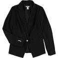 thumbnail image 1 of Bar III - Chaqueta con cuello con muescas para mujer, un botón, color negro, extragrande bar III un botón, 1 of 2