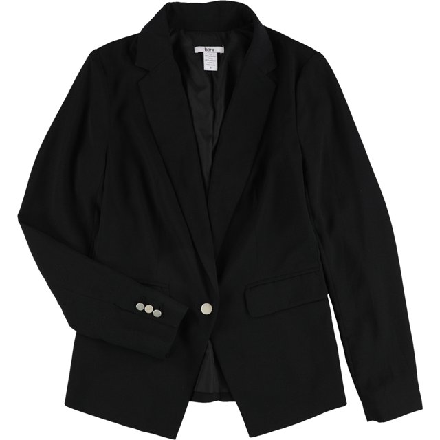 Bar III - Chaqueta con cuello con muescas para mujer, un botón, color negro, extragrande bar III un botón